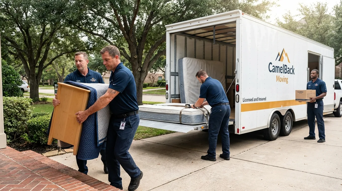 Crew loading residential truck for cross-state move from Fort Gaines, GA