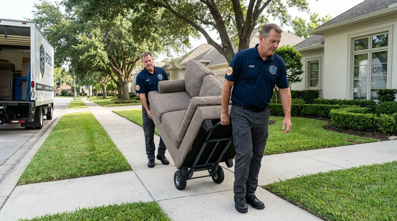 Local residential moving crew loading furniture in Fort Gaines, GA